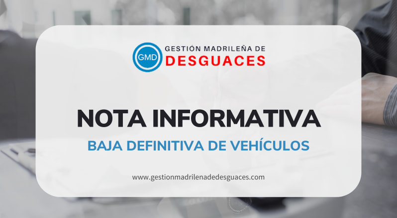 Nota informativa baja definitiva de coches